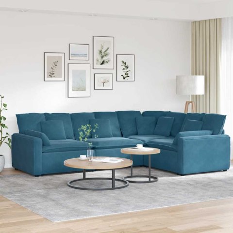 VidaXL Sofa modułowa z poduszkami Velvet Blue