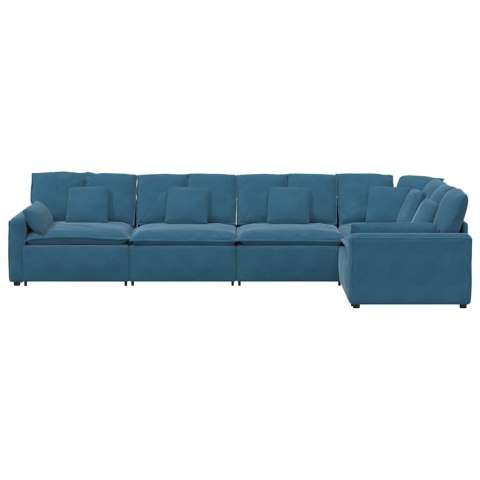 VidaXL Sofa modułowa z poduszkami Velvet Blue VidaXL Sofa modułowa z poduszkami Velvet Blue