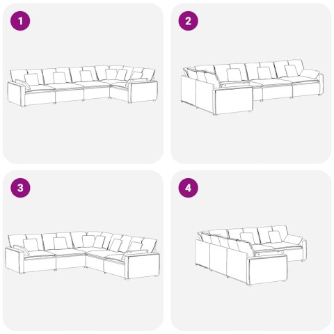 VidaXL Sofa modułowa z poduszkami Velvet Blue VidaXL Sofa modułowa z poduszkami Velvet Blue
