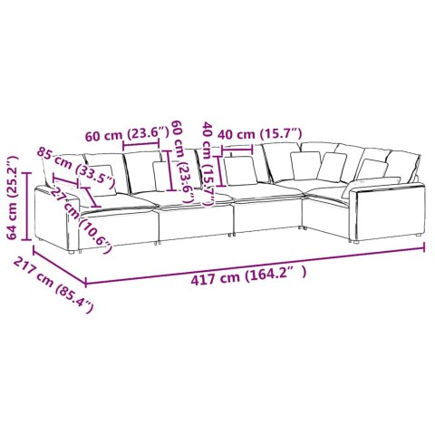 VidaXL Sofa modułowa z poduszkami Velvet Blue VidaXL Sofa modułowa z poduszkami Velvet Blue