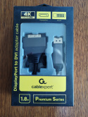 Adapter Cablexpert DisplayPort DVI-D (1.8m, Premium Series, 4K UltraHD)