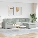 VidaXL Sofa modułowa z podnóżkiem i poduszkami Velvet Light Grey