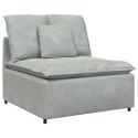 VidaXL Sofa modułowa z podnóżkiem i poduszkami Velvet Light Grey