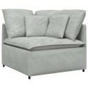 VidaXL Sofa modułowa z podnóżkiem i poduszkami Velvet Light Grey