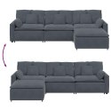 VidaXL Sofa modułowa z podnóżkiem i poduszkami ciemnoszara