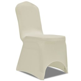 VidaXL Elastyczne pokrowce na krzesło kremowe 4 szt.