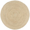 VidaXL Dywanik ręcznie wykonany z juty, spiralny wzór, biały, 150 cm