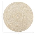 VidaXL Ręcznie wykonany dywan, juta, biały i naturalny, 150 cm