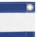 VidaXL Parawan balkonowy, biało-niebieski, 120x300 cm, tkanina Oxford