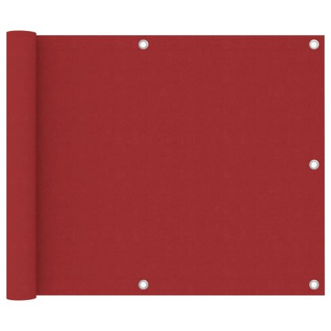 VidaXL Parawan balkonowy, czerwony, 75x500 cm, tkanina Oxford