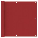 VidaXL Parawan balkonowy, czerwony, 90x500 cm, tkanina Oxford