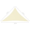 VidaXL Żagiel ogrodowy, tkanina Oxford, trójkątny, 3,5x3,5x4,9 m, krem