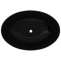 VidaXL Luksusowa ceramiczna umywalka, owalna, czarna, 40 x 33 cm