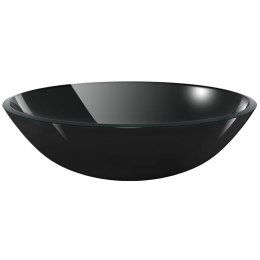 VidaXL Umywalka z czarnego, hartowanego szkła 42 cm