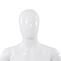 VidaXL Manekin męski ze szklaną podstawą, biały, błyszczący, 185 cm