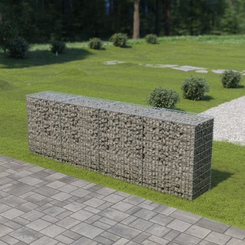 VidaXL Ściana gabionowa z pokrywami, galwanizowana stal, 300x50x100 cm