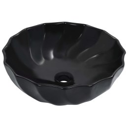 VidaXL Umywalka, 46 x 17 cm, ceramiczna, czarna