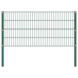 VidaXL Panel ogrodzeniowy ze słupkami, żelazny, 1,7 x 0,8 m, zielony