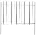 VidaXL Panele ogrodzeniowe z grotami, stal, 1,7 x 1,2 m, czarne