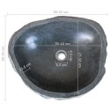 VidaXL Umywalka z kamienia rzecznego, owalna, (37-46)x(29-36) cm