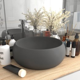 VidaXL Luksusowa, okrągła umywalka, ciemnoszary mat, 40x15cm, ceramika