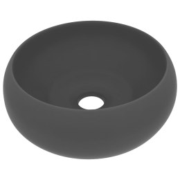 VidaXL Luksusowa, okrągła umywalka, ciemnoszary mat, 40x15cm, ceramika