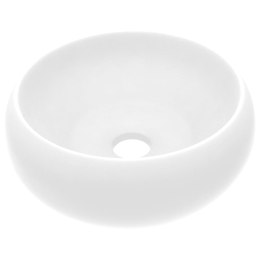 VidaXL Luksusowa, okrągła umywalka, matowa biel, 40x15 cm, ceramiczna
