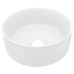 VidaXL Luksusowa, okrągła umywalka, matowa biel, 40x15 cm, ceramiczna