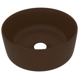 VidaXL Luksusowa, okrągła umywalka, matowy ciemny brąz, 40x15 cm