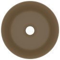 VidaXL Luksusowa, okrągła umywalka, matowy kremowy, 40x15 cm, ceramika