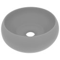 VidaXL Luksusowa, okrągła umywalka, matowy szary, 40x15 cm, ceramiczna