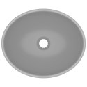 VidaXL Luksusowa, owalna umywalka, jasnoszara matowa, 40x33 cm