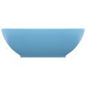 VidaXL Luksusowa, owalna umywalka, matowy błękit, 40x33 cm, ceramiczna
