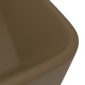 VidaXL Luksusowa umywalka, matowa kremowa, 41x30x12 cm, ceramiczna