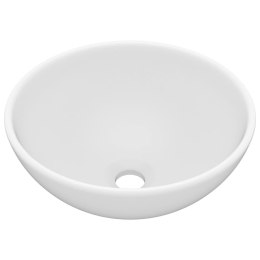 VidaXL Okrągła umywalka łazienkowa, matowa biel, 32,5x14 cm, ceramika