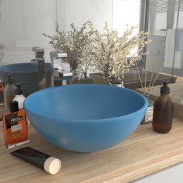 VidaXL Okrągła umywalka łazienkowa, matowy błękit, 32,5 x 14 cm