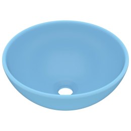 VidaXL Okrągła umywalka łazienkowa, matowy błękit, 32,5 x 14 cm