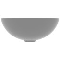 VidaXL Umywalka łazienkowa, ceramiczna, jasnoszara, okrągła