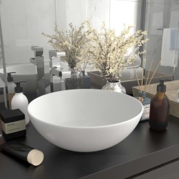 VidaXL Umywalka łazienkowa, ceramiczna, matowa biel, okrągła