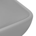 VidaXL Umywalka prostokątna, matowa jasnoszara, 71x38 cm, ceramika