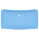 VidaXL Umywalka prostokątna, matowy błękit, 71x38 cm, ceramika