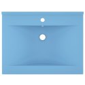 VidaXL Umywalka z otworem na kran, matowy błękit, 60x46 cm, ceramiczna