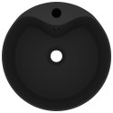 VidaXL Umywalka z przelewem, matowa czerń, 36x13 cm, ceramiczna