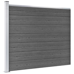 VidaXL Panel ogrodzeniowy z WPC, 175x146 cm, czarny