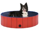 VidaXL Składany basen dla psa, czerwony, 120 x 30 cm, PVC