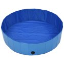 VidaXL Składany basen dla psa, niebieski, 120 x 30 cm, PVC