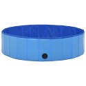 VidaXL Składany basen dla psa, niebieski, 120 x 30 cm, PVC