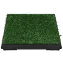 VidaXL Toaleta dla zwierząt z tacą i sztuczną trawą, zieleń, 63x50x7cm