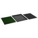 VidaXL Toaleta dla zwierząt z tacą i sztuczną trawą, zieleń, 64x51x3cm