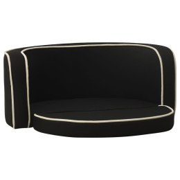 VidaXL Rozkładana sofa dla psa, czarna, 76x71x30 cm, lniana